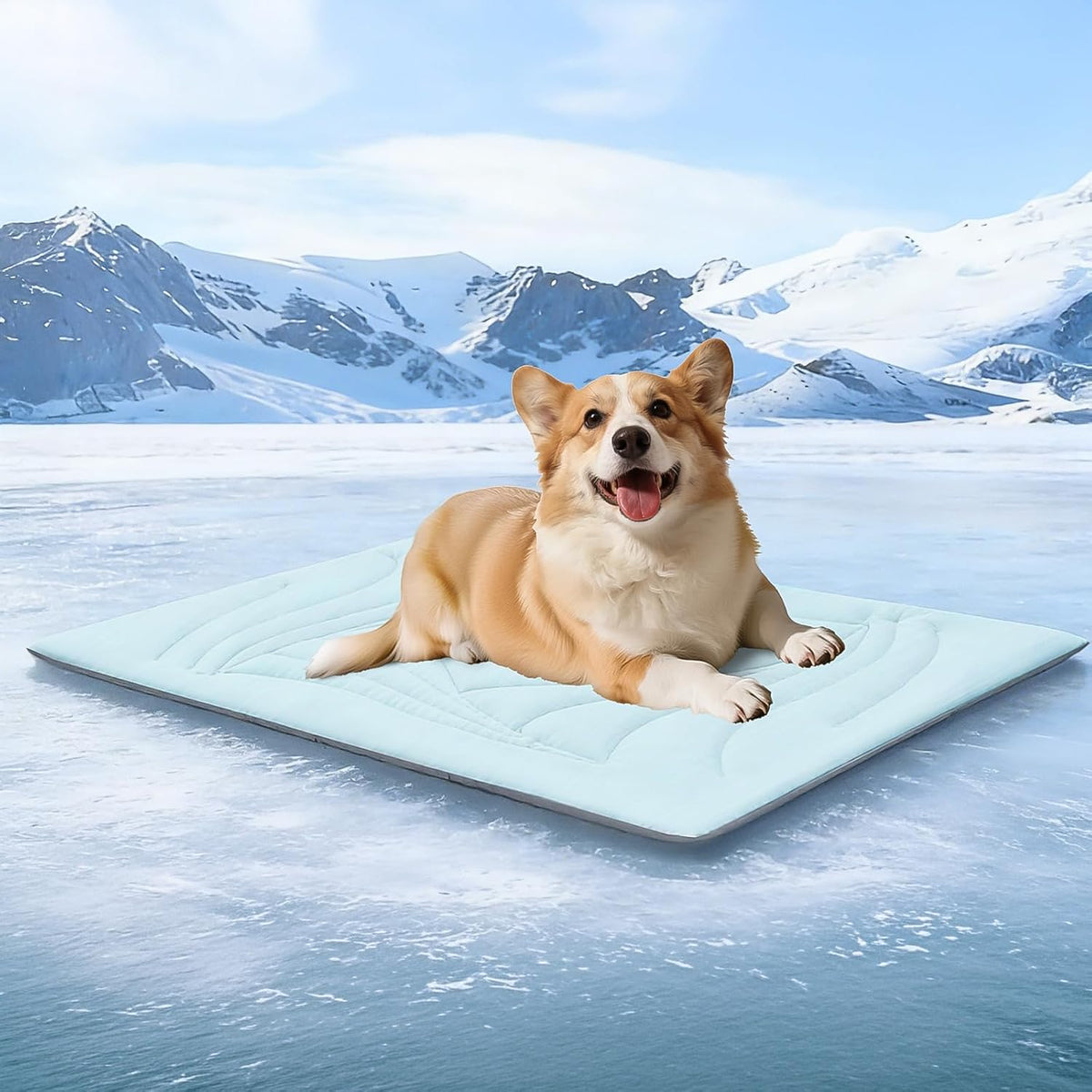 Dog Cooling Mat, Reversible Cool&Warm Washable Pad, 36"x23", Blue