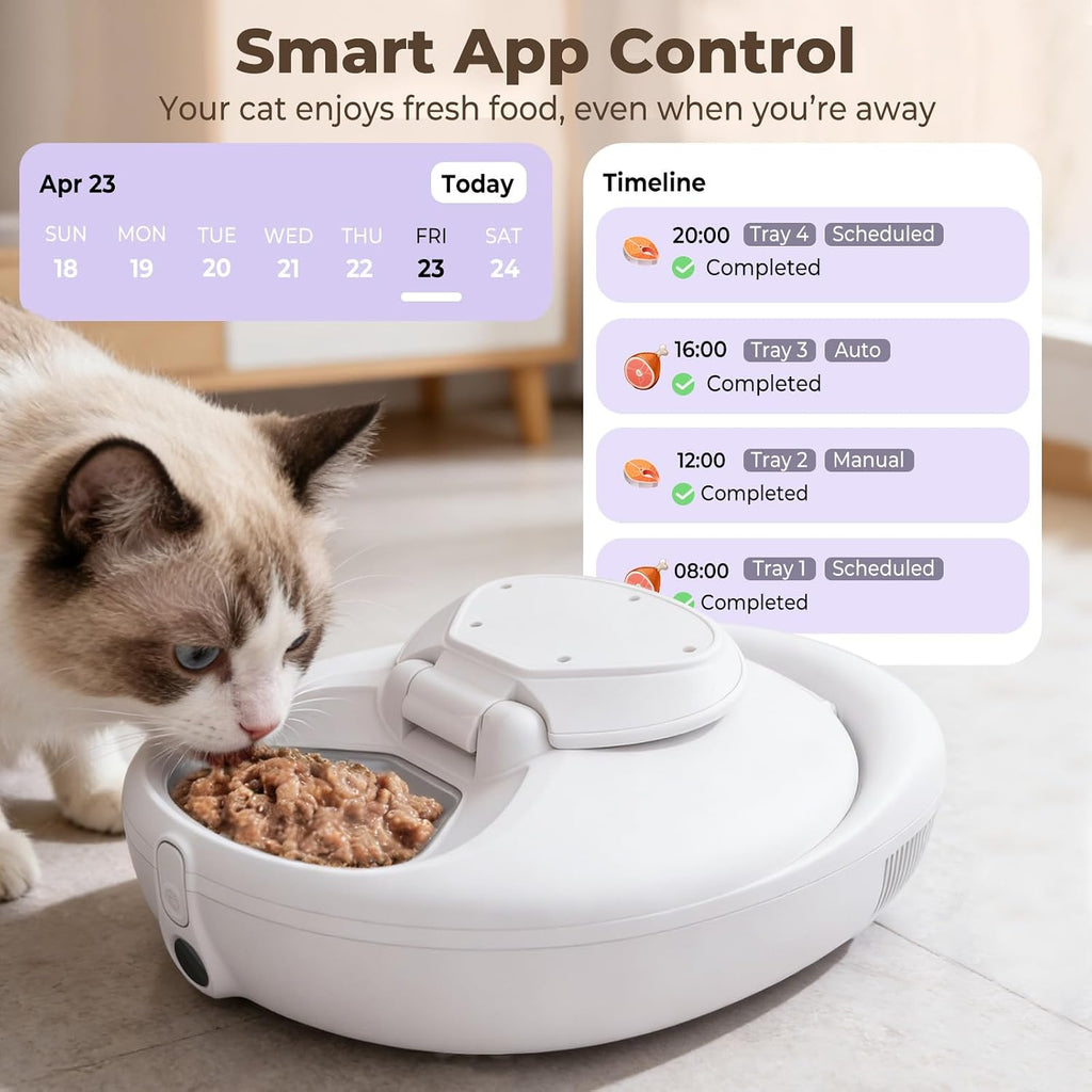 Automatic Cat Feeder for Wet Food, Smart Dual-Temp Semiconductor