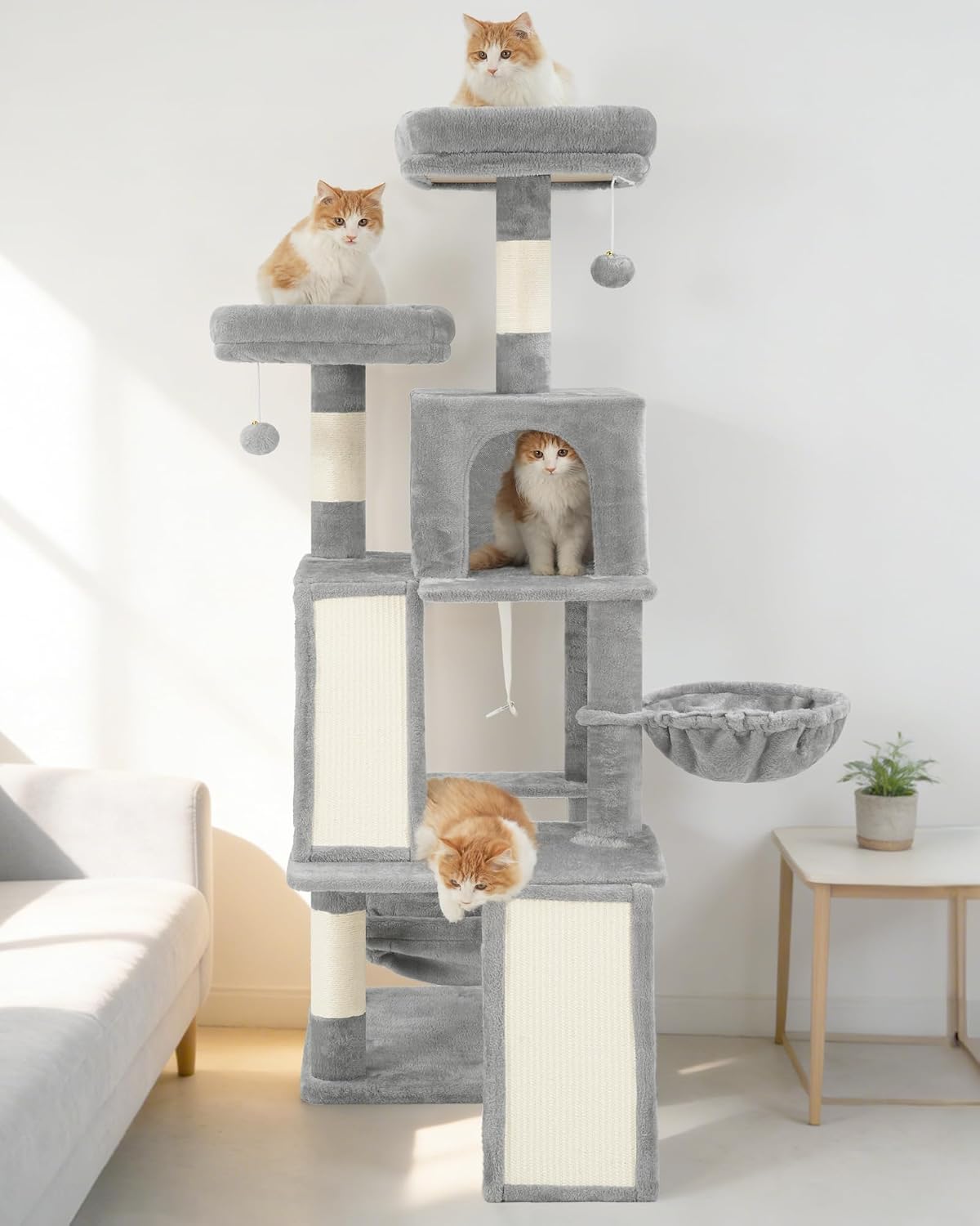 Gitelsnour Cat Tree Tower Multi-Level with 2 Scratching Boards, GCT022W