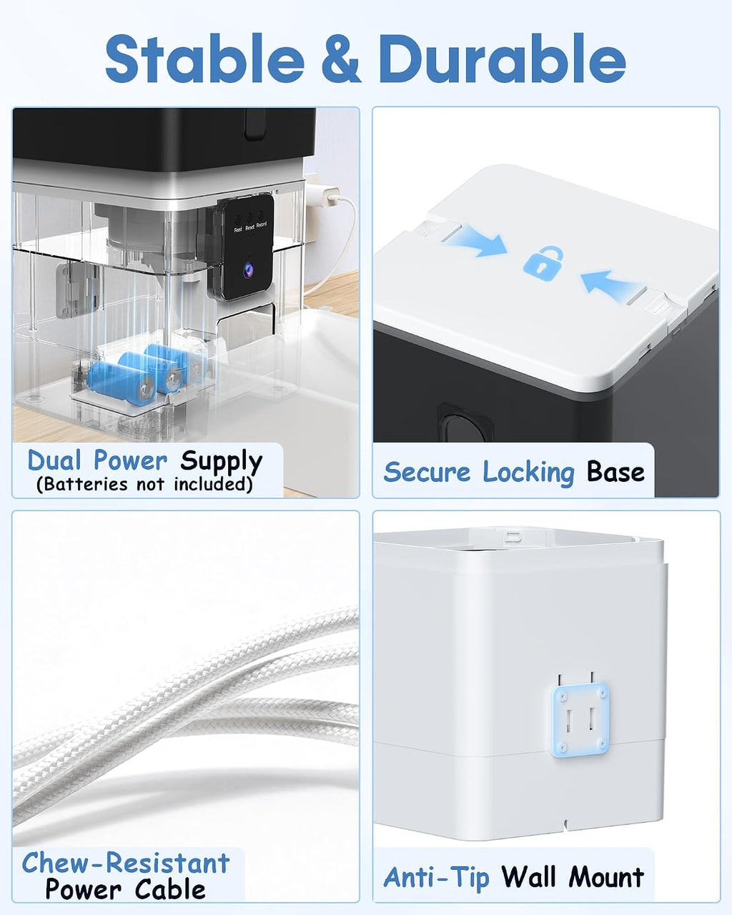 Large Dog Automatic Feeder: 12L/50 Cups Food Capacity, HD 1080P Camera