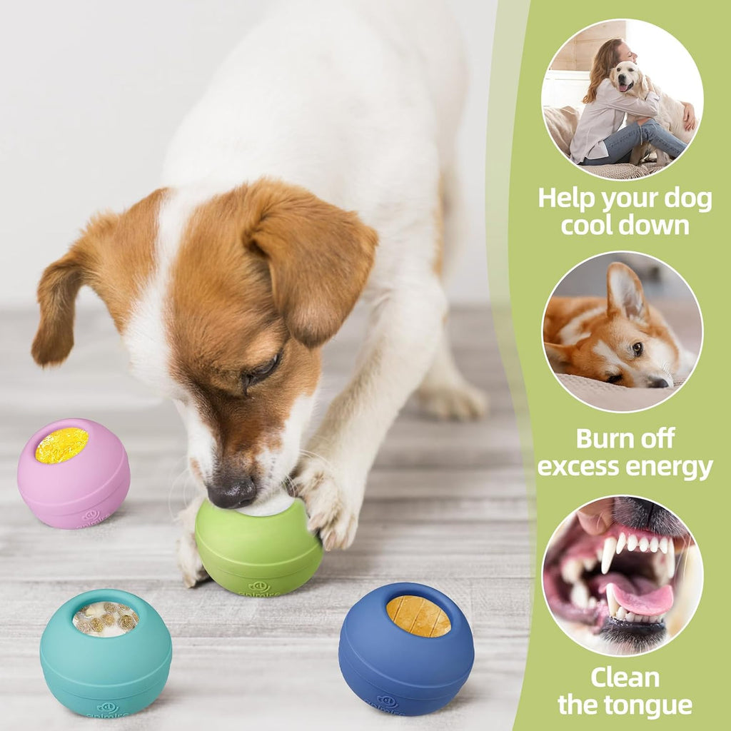 Long-Lasting Interactive Dog Lick Toy, Stuffable Dog Enrichment to Keep Dogs Busy, Wobbly Treat Dispensing Freezable Chew Toys, Food-Grade Safe (Green,L)