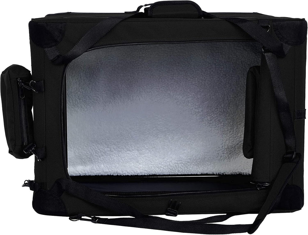 Amazon Basics Folding Portable Soft Pet Dog Crate Carrier Kennel, 26.2"L x 17.8"W x 18.1"H, Black