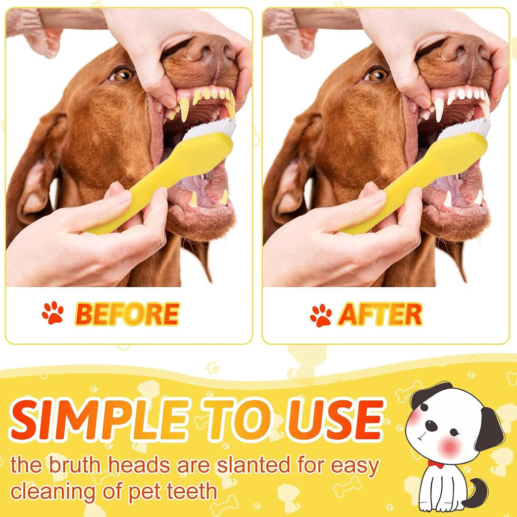 300 Pcs Pet Toothbrush Bulk, Double Sided Dog Cat Tooth Brush, 10 Colors | Soft Bristles, Long Handle, Small Dog Puppy Teeth Cleaning, Bulk Dog Toothbrush Set