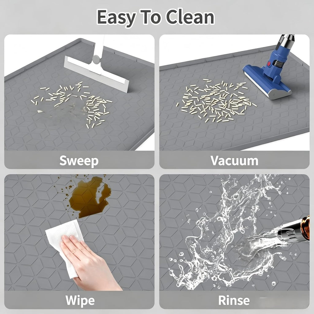 Cat Litter Mat 34" X 22", Washable Silicone Litter Box Mat
