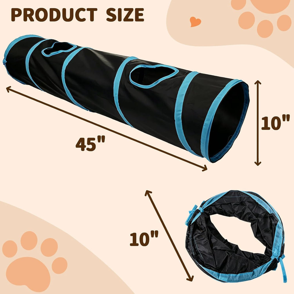iCAGY Cat Tunnel for Indoor Cats Kittens Rabbits, Foldable Tunnel Toys