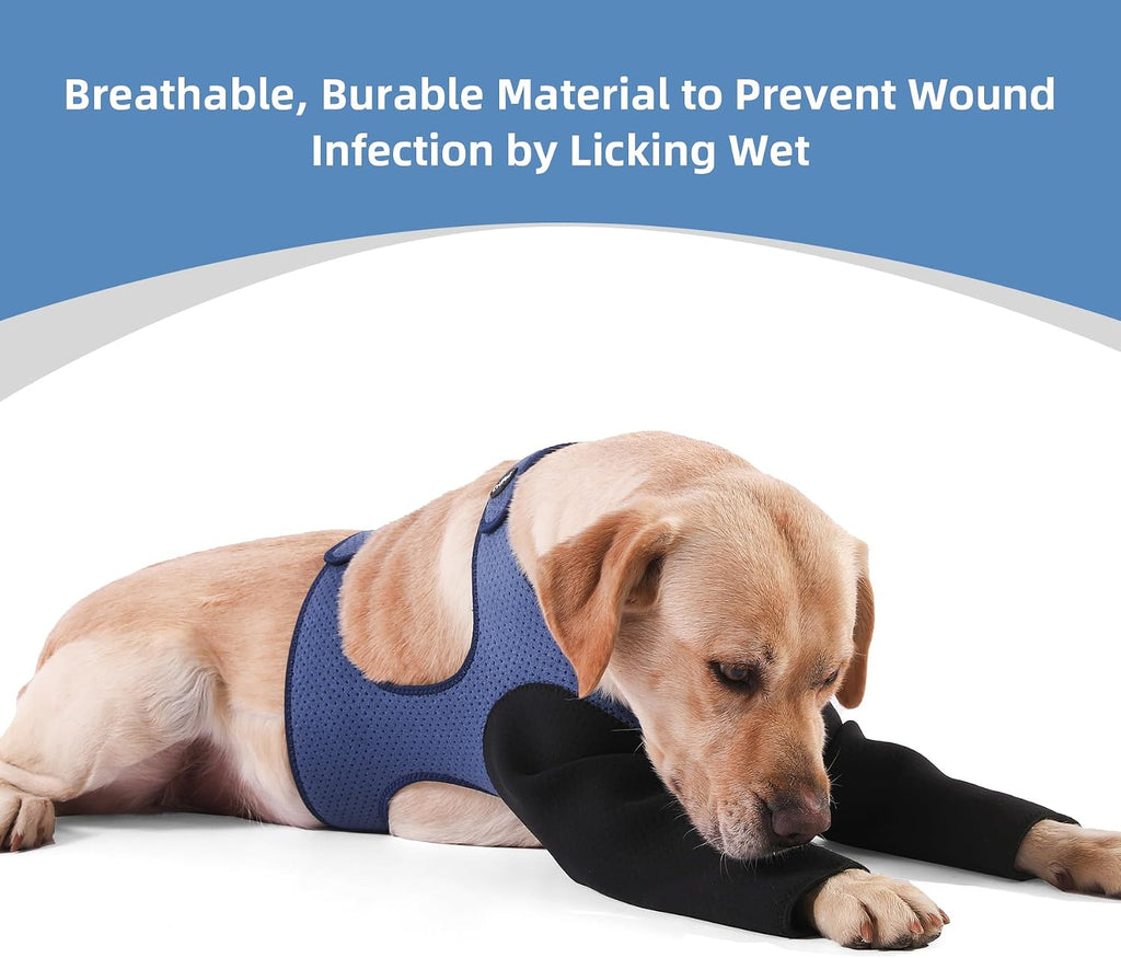 Dog Sleeves for Wounds Both Front Legs，Cone Collar Alternative, Abrasion Resistant Dog Recovery Sleeve, Washable 2.5mm Thick and Bouncy, Breathable Pet Wounds Prevent Licking (Medium)