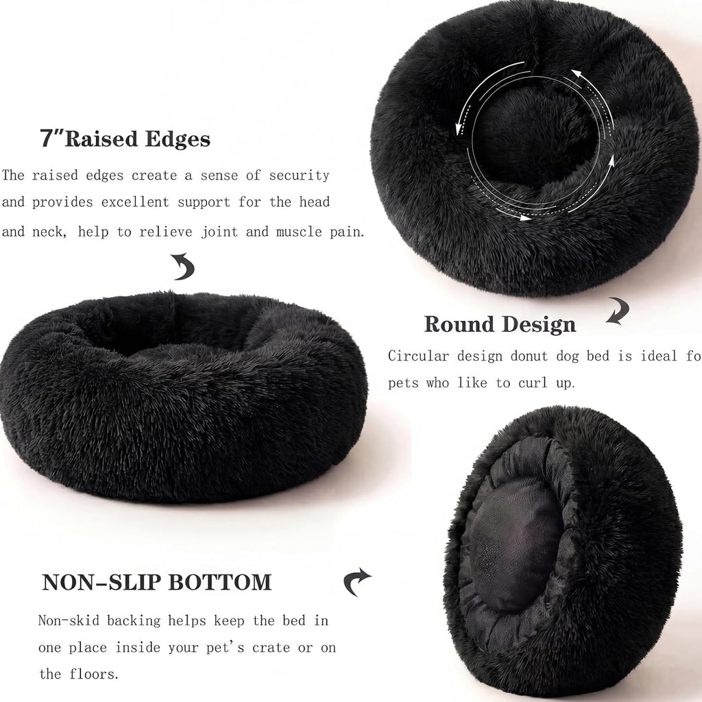 nononfish Cozy Donut Dog Bed,Soft Calming Bed for Small Pets