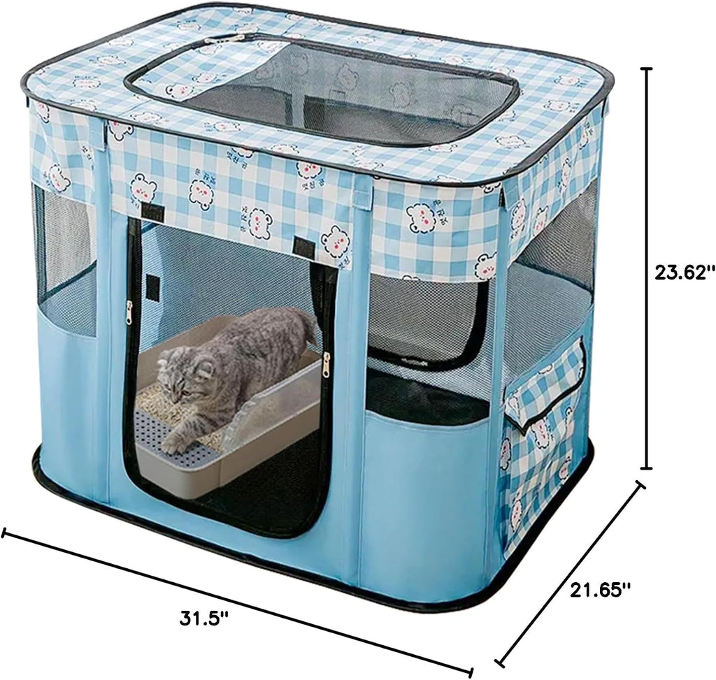 XRG Foldable Pet Playpen,Indoor Cat cage Puppy Crates M(31.5"x23.6"x21.7")