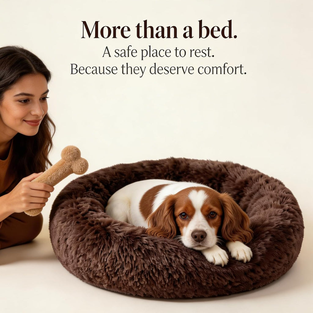 nononfish Comfortable Dog Bed for Small Dogs,Cozy Plush Pet Bed