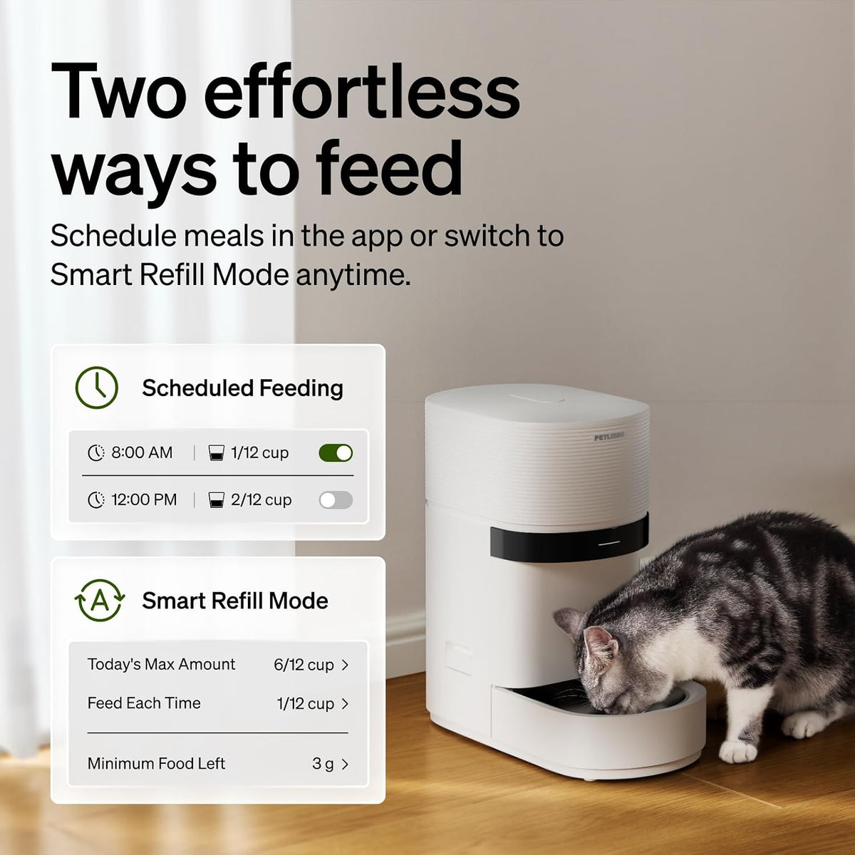 PETLIBRO Automatic Cat Feeder with Smart Scale, 5G WiFi Automatic Dog Food Dispenser with Leftover Tracking in App, 5L Timed Pet Feeder with Low Food Sensor, Up to 10 Meals Per Day, Granary 2 White