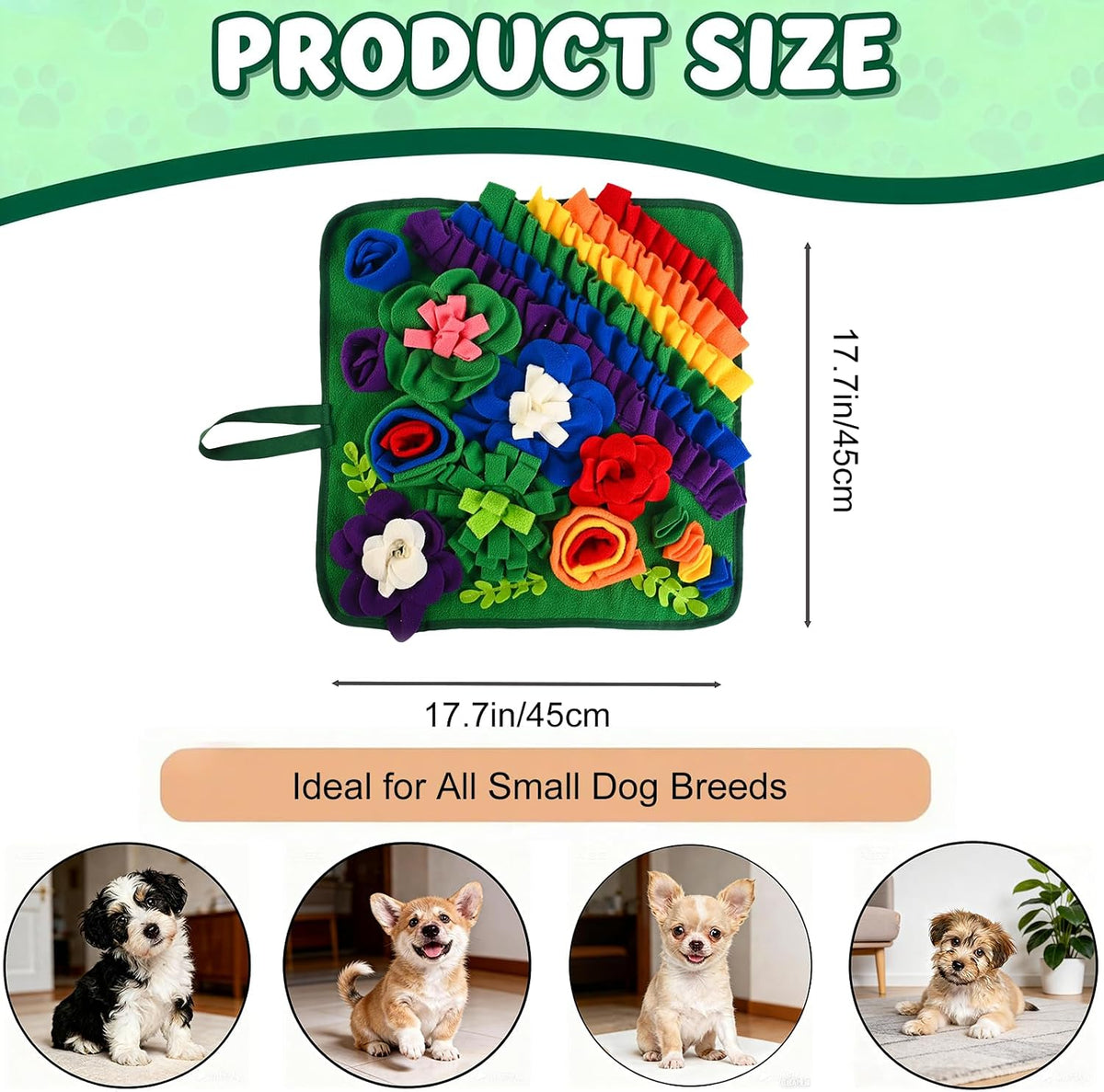 Snuffle Mat for Dogs & Cats 17.7in, Pet Treats Slow Feeding Mat