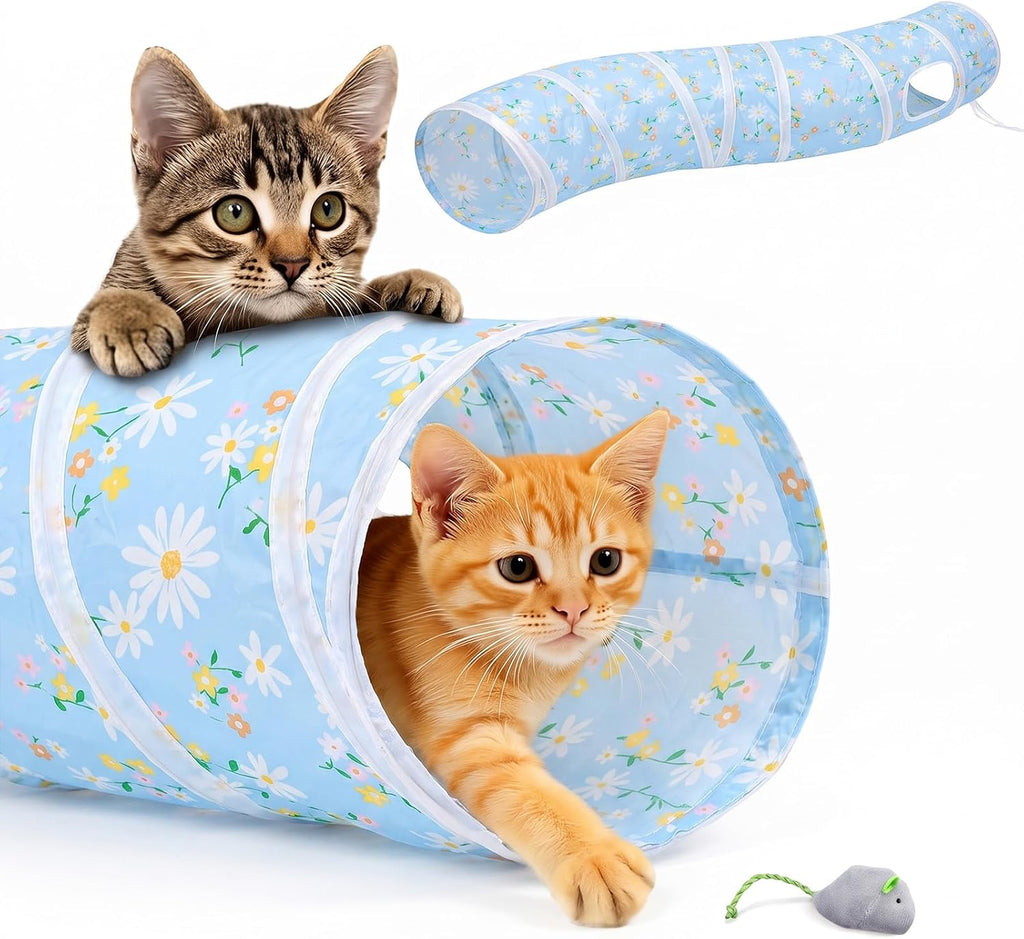 Glittme S-Shape Cat Tunnel, Foldable Cat Tunnels for Indoor Cats
