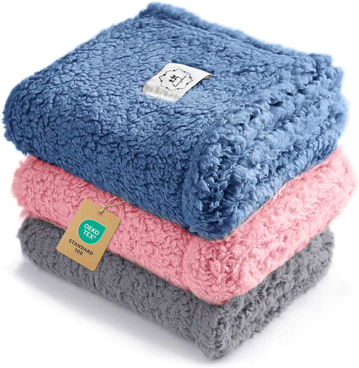 Luciphia 3 Pack Soft Sherpa Fleece Blankets for Dogs Cats Puppies,23"x16"