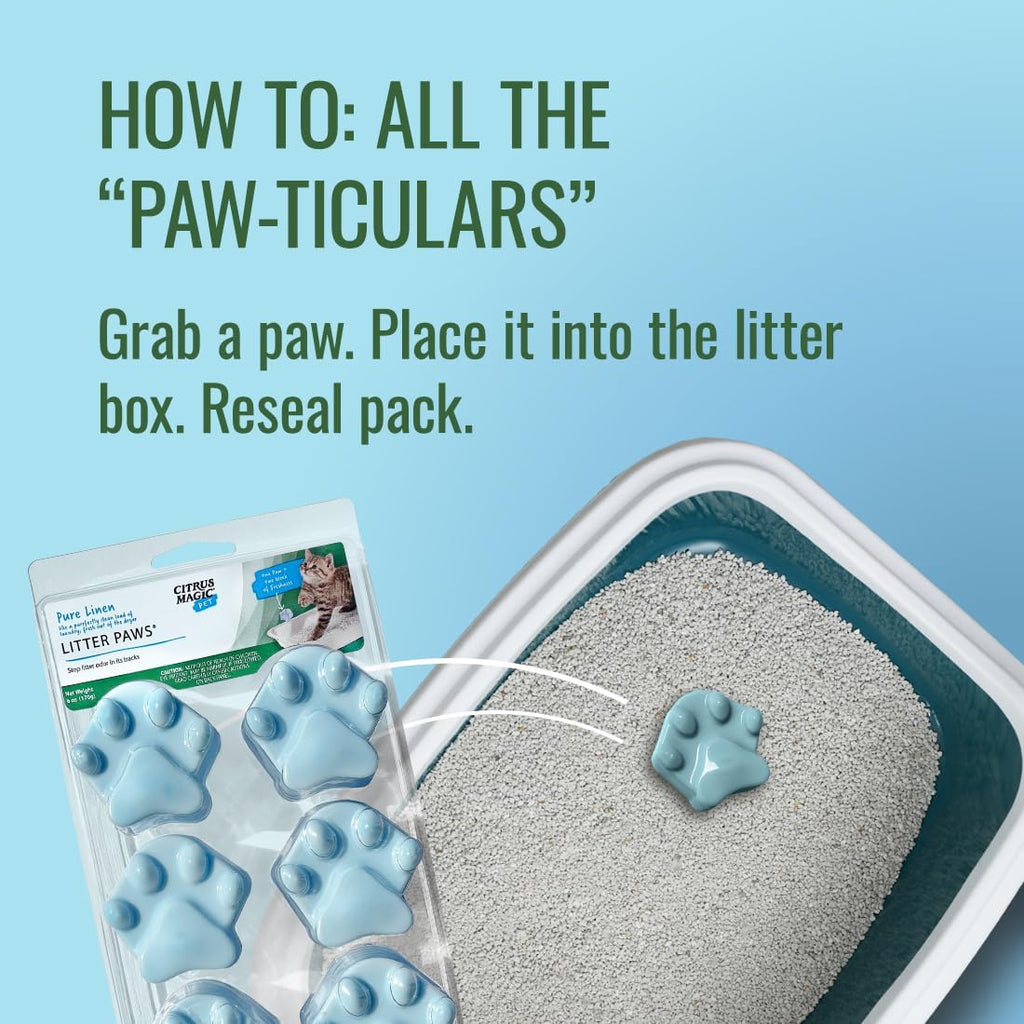 Citrus Magic Pet Odor Eliminator Litter Paws, Fresh Linen, 2 Pack
