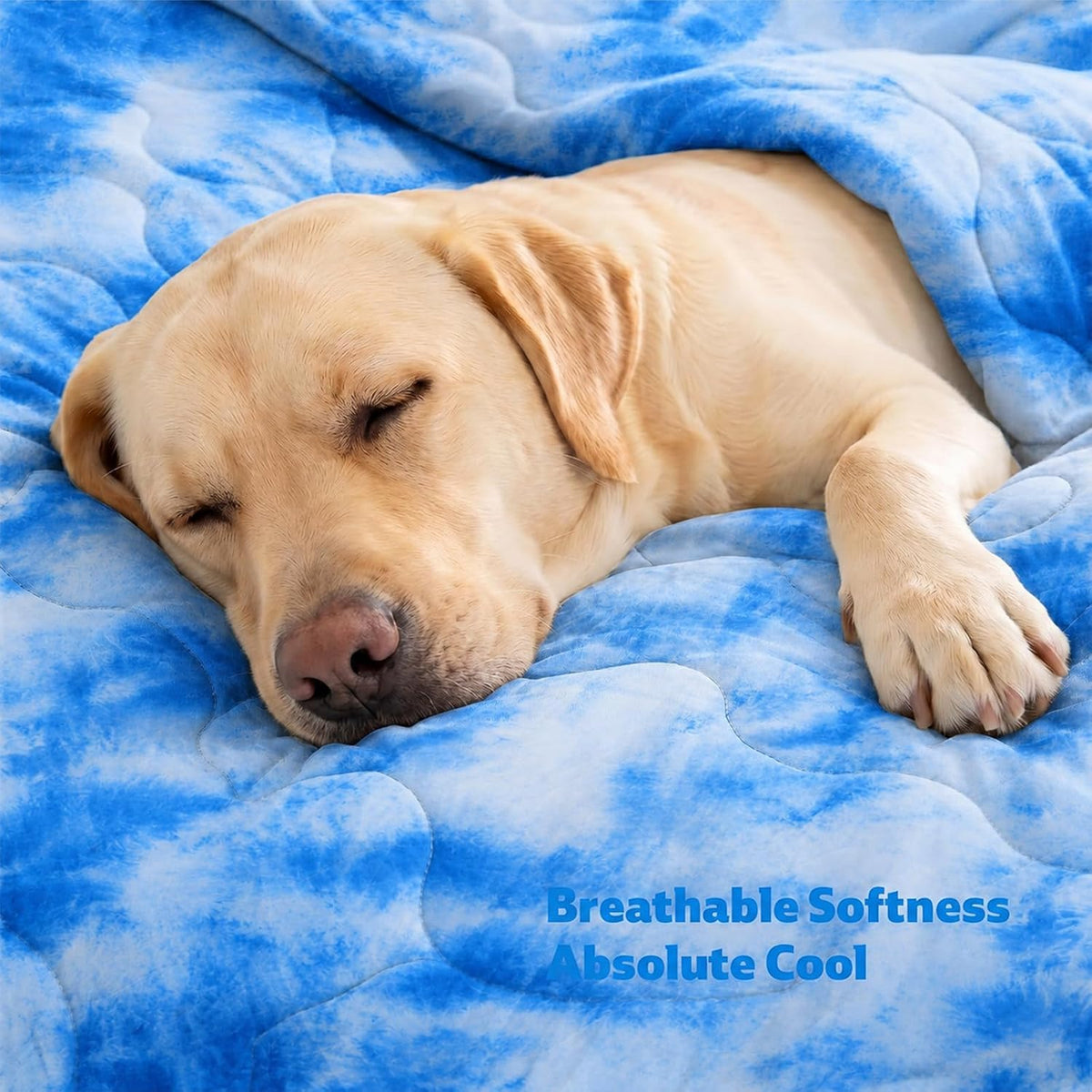 Cooling Blanket For Dogs. Dog Cooling Blankets For Large Dogs, Breathable Cooling Fabric, Cold Washable, Cooling Dog Blanket Durable Scratch-Resistant Soft Fabric for All Seasons, Tie-Dye Blue