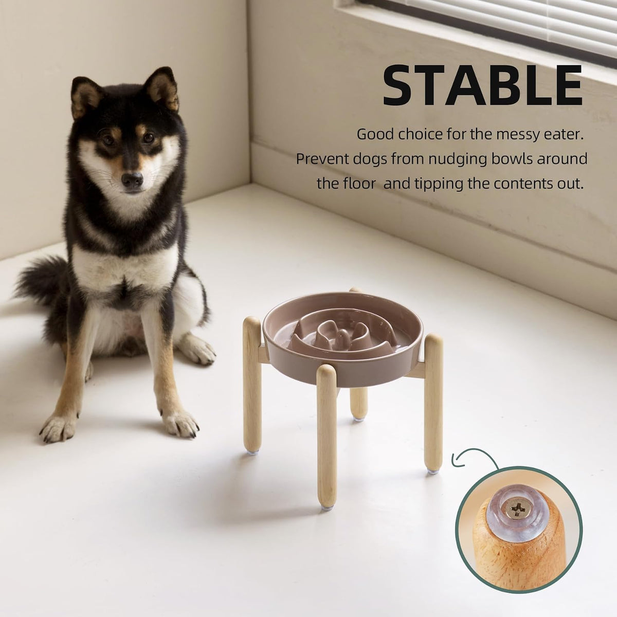 Havniva Elevated Slow Feeder Dog Bowls, 8.3 in Ceramic Slow Feeder Bowls