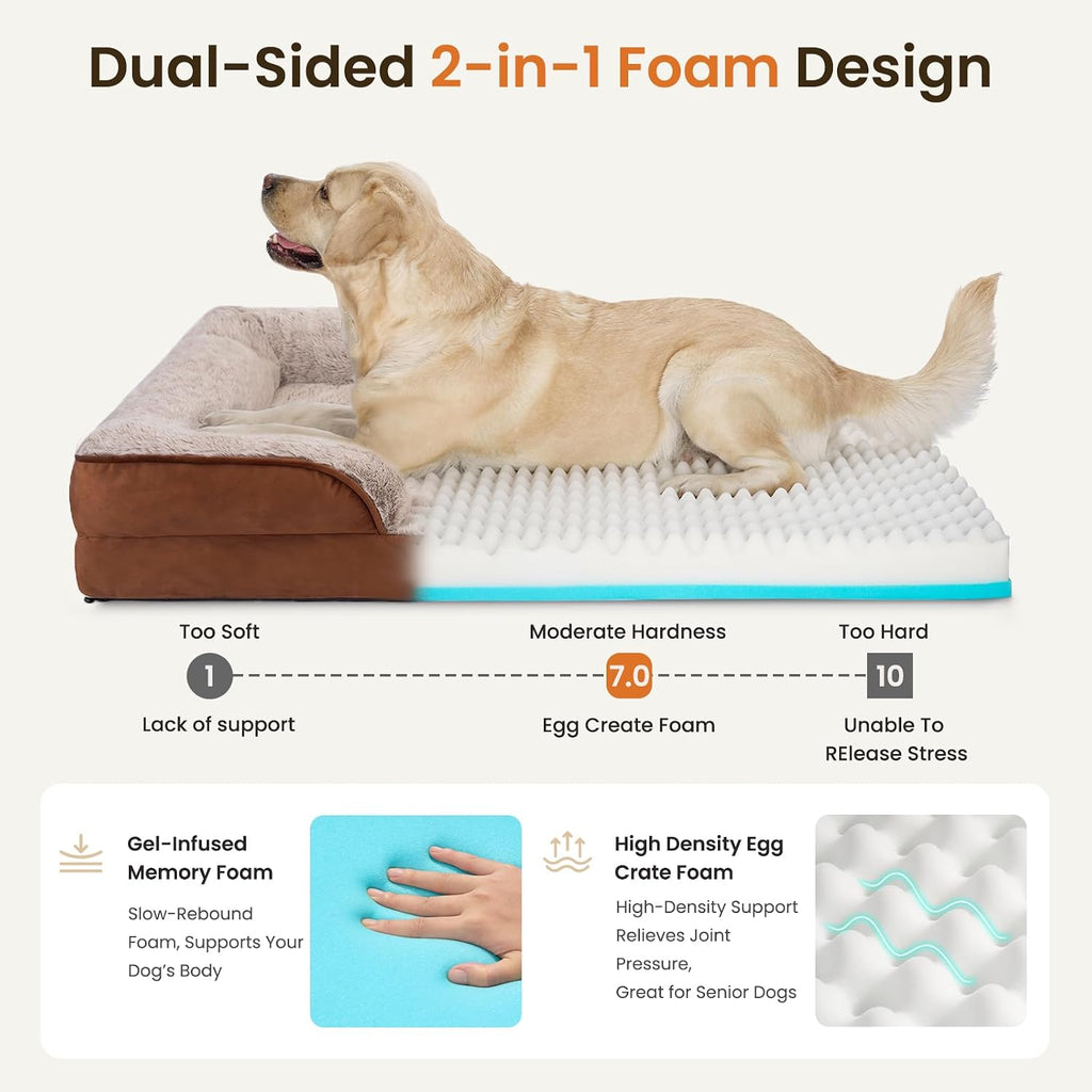 Orthopedic Dog Bed Medium Size Dog, Memory Foam Dog Bed Couch, 30" L