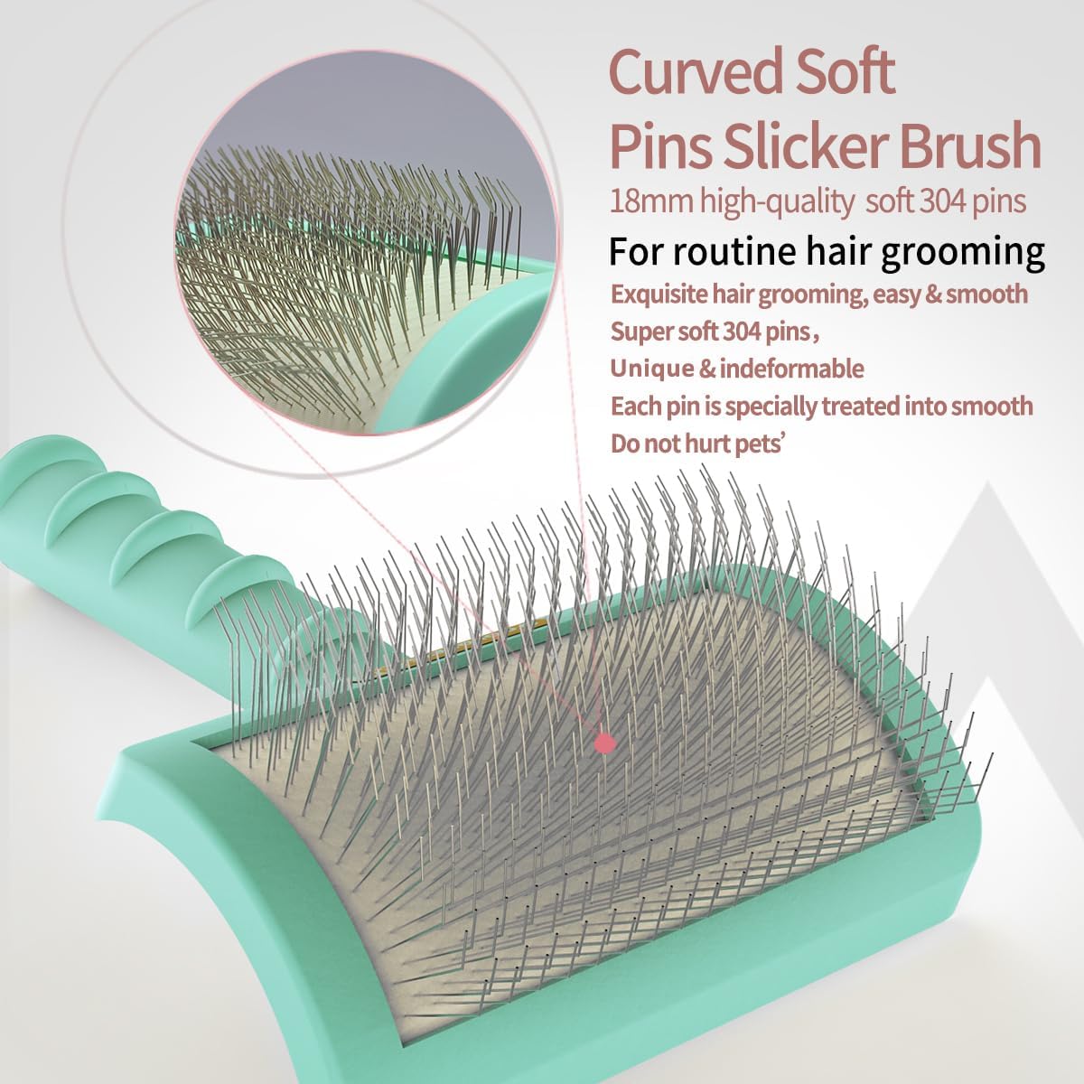 Dog Slicker Bursh for Goldendoodles Toy Poodles Fluff Shedding. | Soft Bristles,Curved Brushes for Dogs Cats,Thick Long Curly Hair Fluffy Matted Hair,Remove Tangles,Mats,Knots,Loose Fur.25mm. 