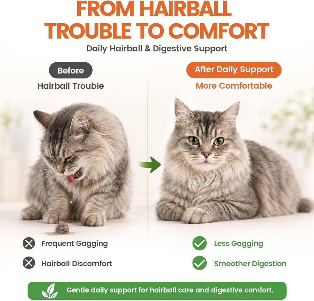 Carmelie Cat Grass Treats Chews, Hairball Treatment for Cats, 500 Count