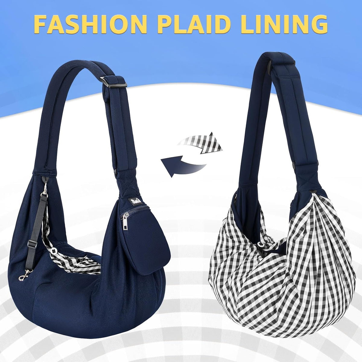 SlowTon Dog Carrier Sling - Thick Padded Shoulder Strap Adjustable, DBL, M