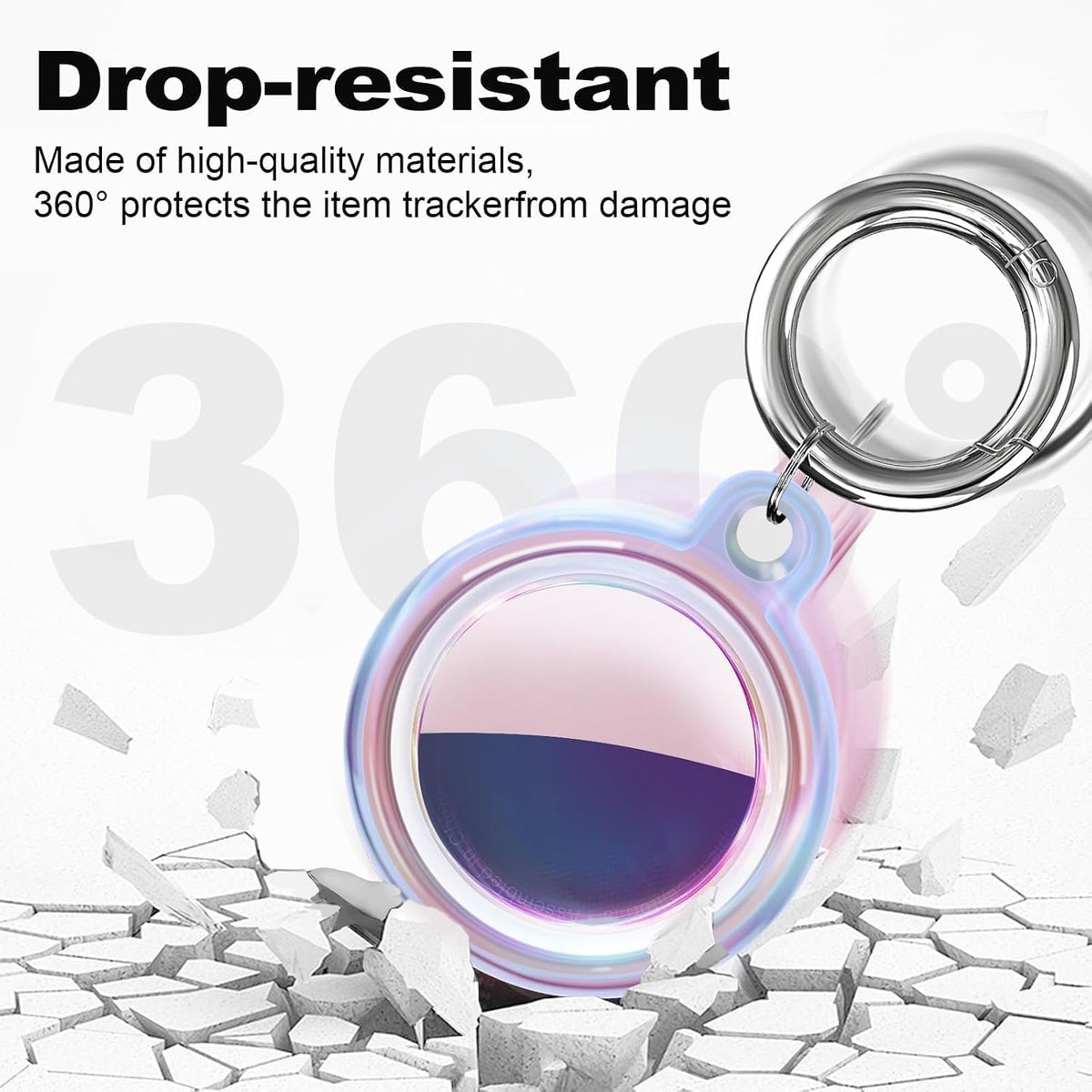 IPX8 Waterproof Case for AirTag 2nd Gen (2026) & 1st Gen, Full Body Holder Keychain, Anti-Scratch Cover for Apple for Air Tags, Luggage, Pet Collar, Car Keys, Kids, Pink Colorful