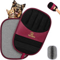 Pet Hair Remover Glove for Dogs & Cats - Reusable Double-Sided Electrostatic Grooming Mitt for Couch, Car Seats, Furniture, & Clothing - Washable Fur & Lint Removal Tool (1 Pack) Burgundy