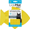 LickiMat Casper, Fish-Shaped Cat Slow Feeders Lick Mat, Boredom Anxiety Reducer; Perfect for Food, Treats, Yogurt, or Peanut Butter. Fun Alternative to a Slow Feed Cat Bowl or Dish, Yellow