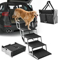 Sakerplus Dog Stairs for Large Dogs, 17.7” Wide Dog Ramps for Car 5 Steps