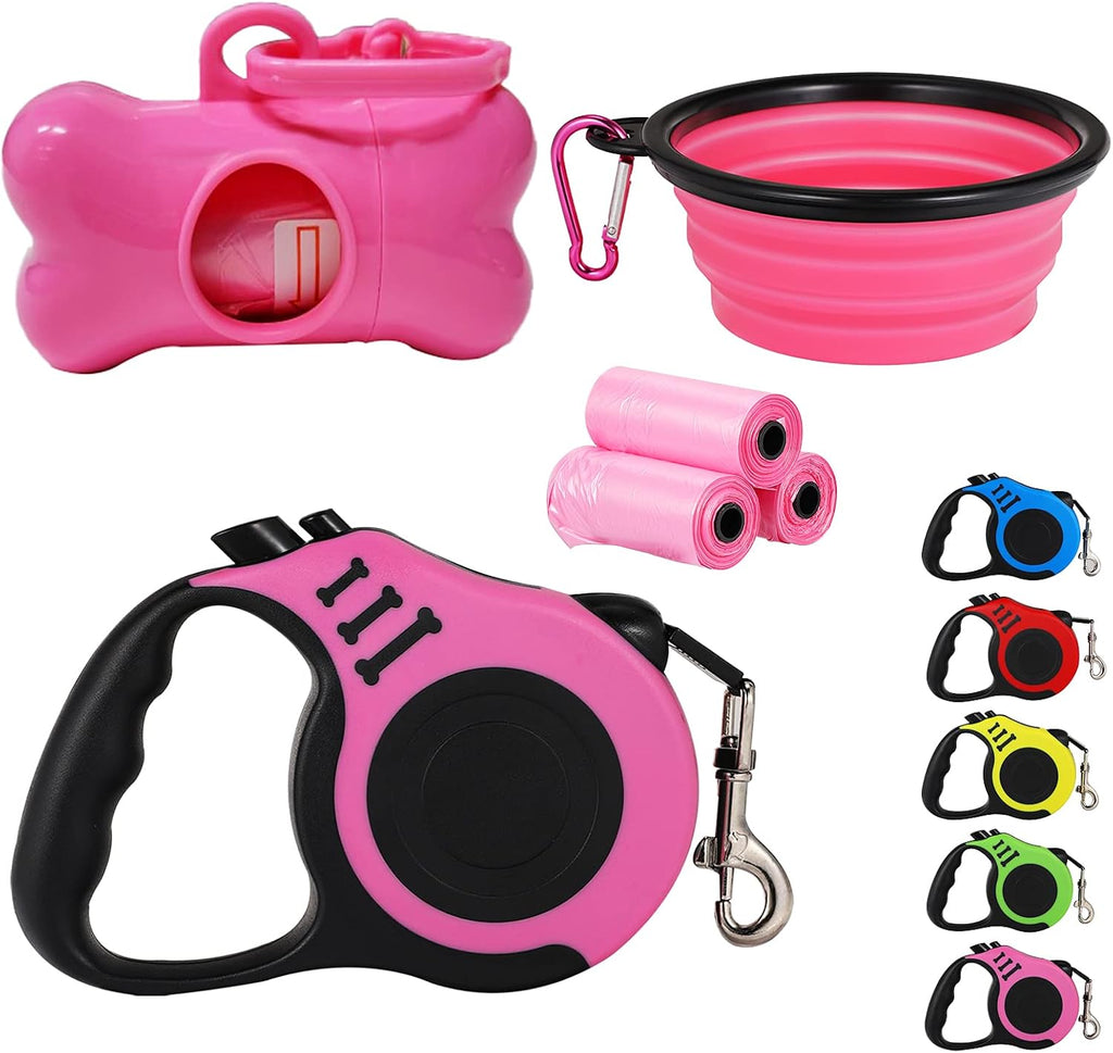Retractable Dog Leash, Heavy Duty 10FT Leashes, Pink