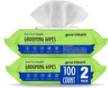 earthbath Green Tea & Awapuhi Grooming Wipes, 100 Count (2 Pack) | Dog Wipes for Paws and Butt, Made in USA 