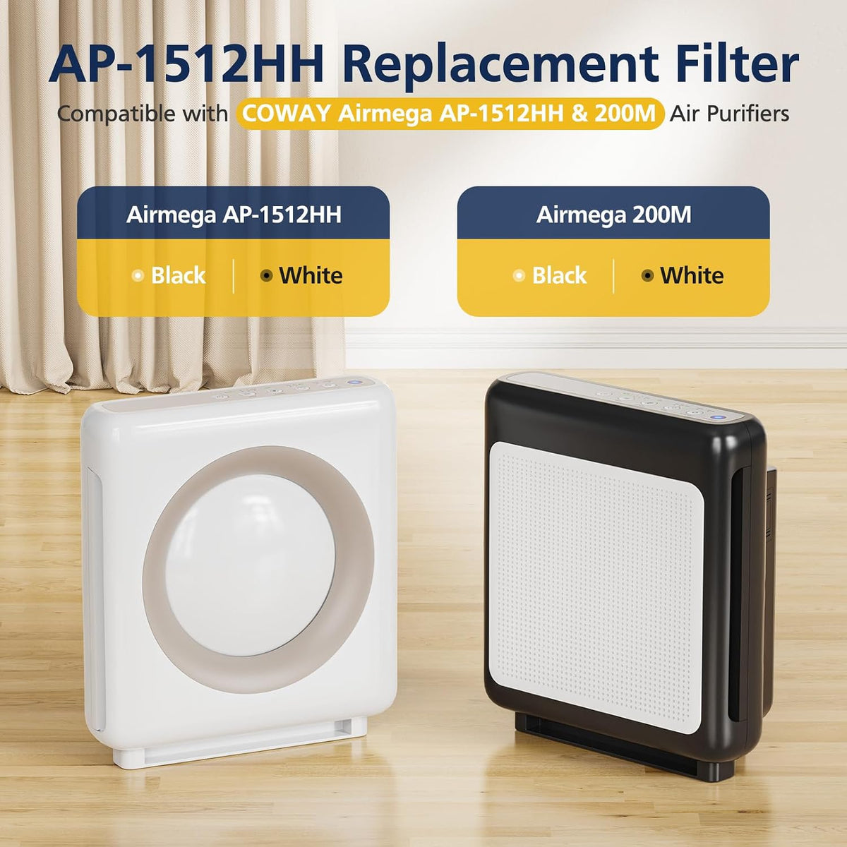 AP-1512HH & 200M Pet Care Filter Set for Coway Airmega AP-1512HH