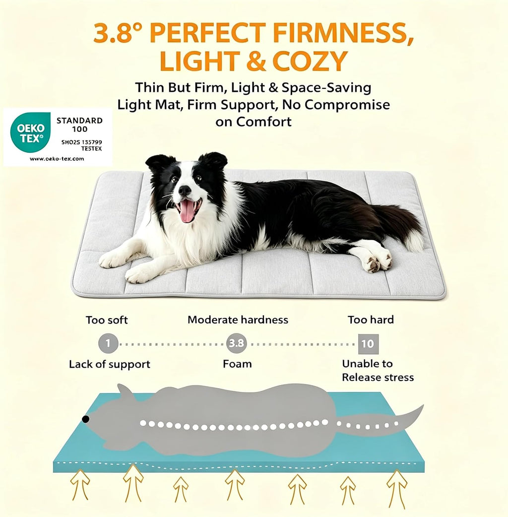 Dog Cooling Mat for Large Dogs, 24"x18" Memory Foam Pet Pad