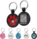 MYLUCKYTAG QR Code Pet ID Tags Dog Tags - Pet Online Profile - Scan QR Receive Instant Pet Location Alert Email, 1.2 inch, Red Paw