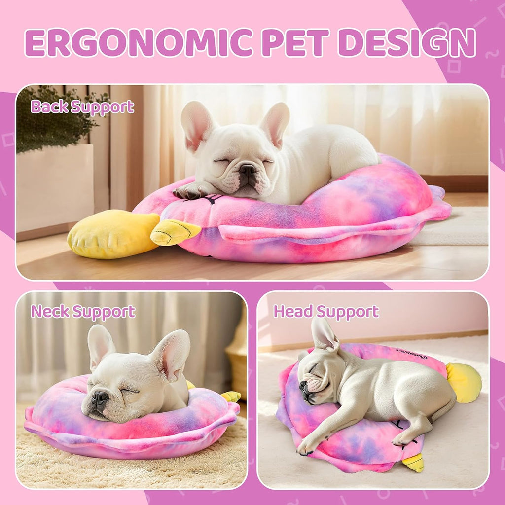 BurgeonNest Small Dog Calming Pillow for Dogs and Cats, Pink L