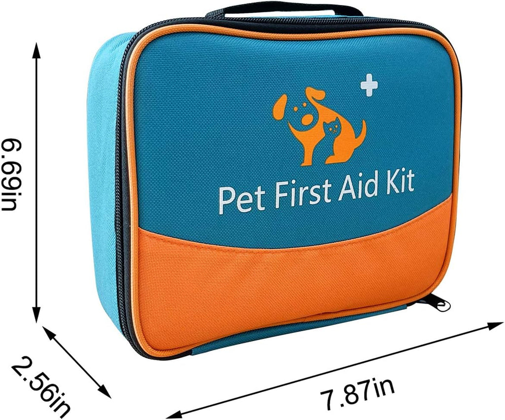 Pet First Aid Kit for Dog, Cat, Rabbit and Other Animal,with Thermometer, Syringe, Otoscope, Perfect for Home Care and Outdoor Travel Emergencies