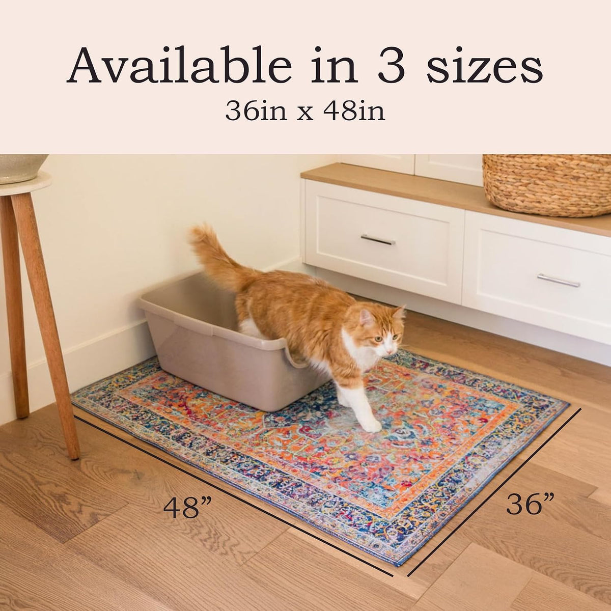 Lovewag Cat Litter Mat, Litter Box Mat, Mahogany Weave, 36x48, 2 Pack