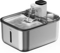 Stainless Steel Cat Water Fountain Wireless for Cats Indoor, 3.6L/123oz Automatic Metal Dog Water Dispenser,Cordless Battery Operated Pet Drinking Fountain,Rechargeable Waterer with Motion Sensor