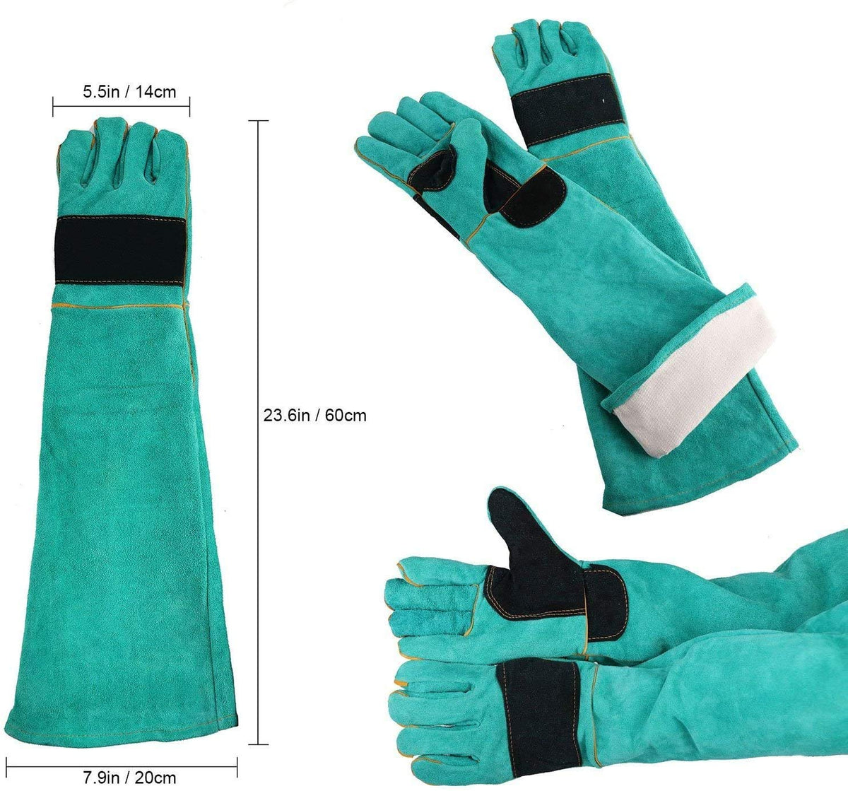 AOWPFVV Animal Handling Gloves Bite Proof for Dogs,Cats, 23.6in Large