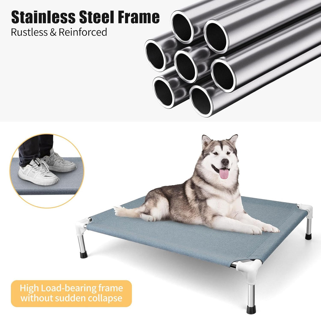 Elevated Dog Bed, Raised Dog Bed for Large Dogs, Cooling Dog Cots Beds