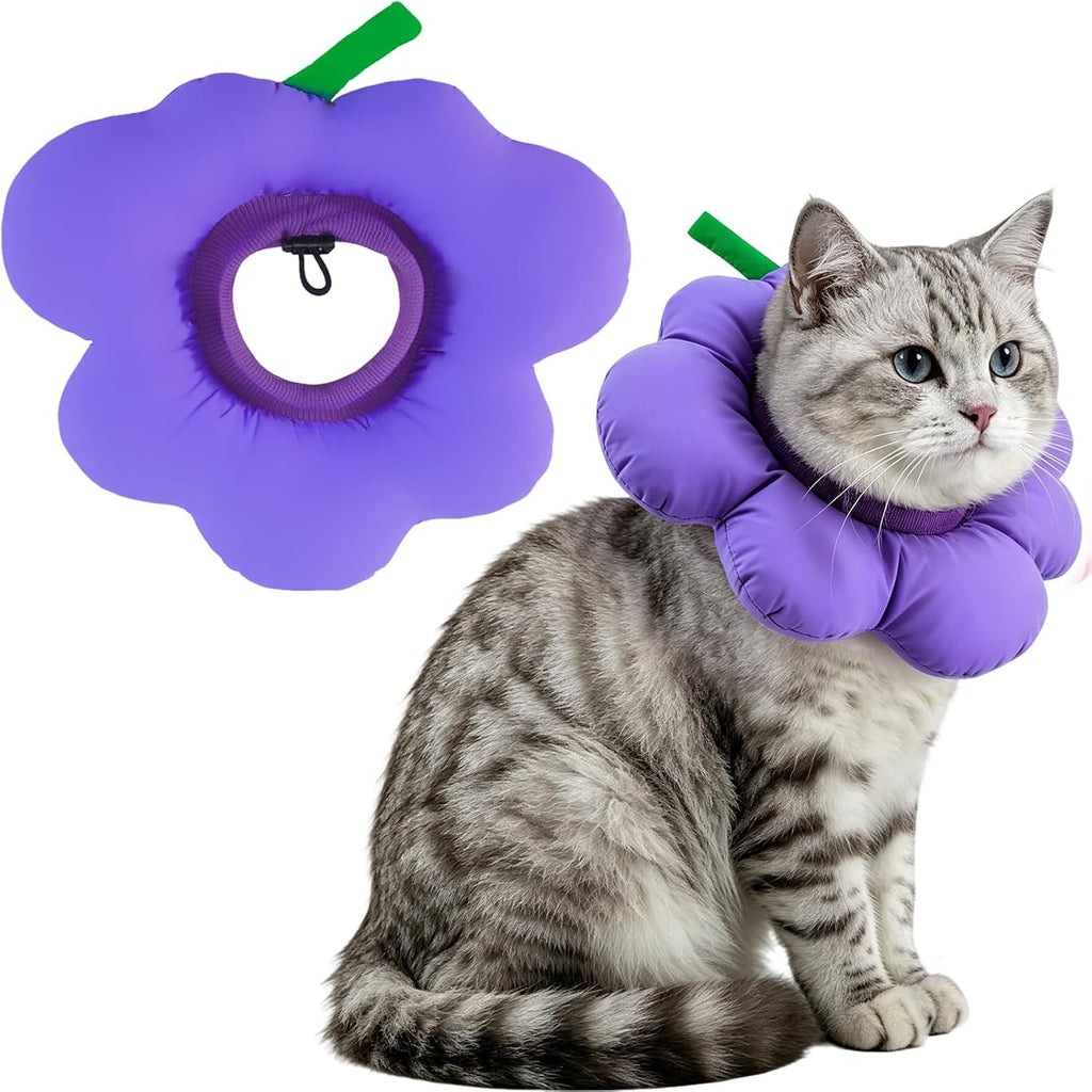 EMUST Soft Cat Cone for After Surgery, Recovery Collar for Kittens Purple