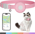 GPS Tracker for Cats,Cat Tracker with Real-Time Location, Pet Tracker with Cat Collar,Compatible with Apple Find My App (Only iOS),No Monthly Fee,Waterproof,Anti-Lost Device (Pink)