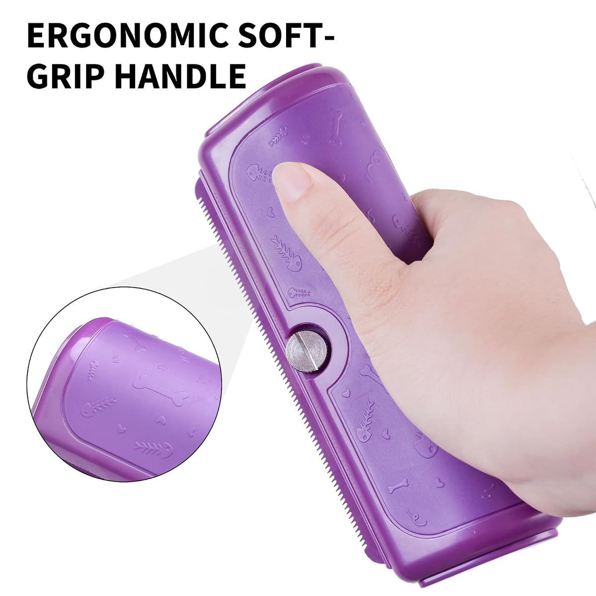 Cat and Dog Deshedding Brush for Short Hair, Purple