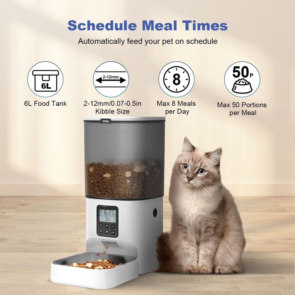 ANDOLL HOME Automatic Cat Feeder, Timed Cat＆Dog Dry Food Dispenser