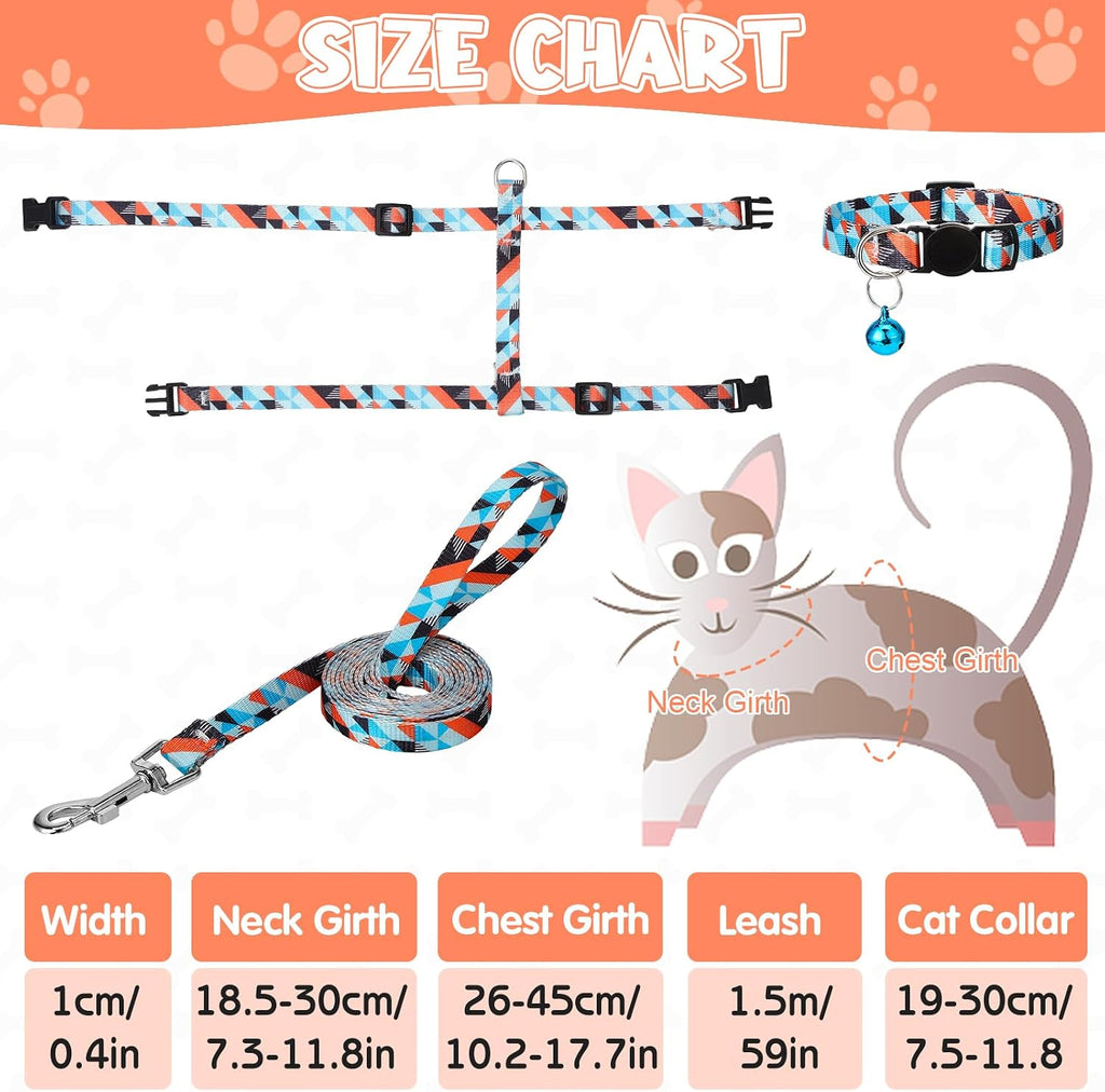 2 Pack Cat Harness and Leash Set Escape Proof Adjustable Cat Harness