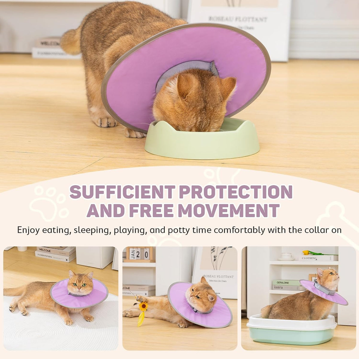 Avont Lightweight Waterproof Foldable Cone, Soft E-Collar - L Purple