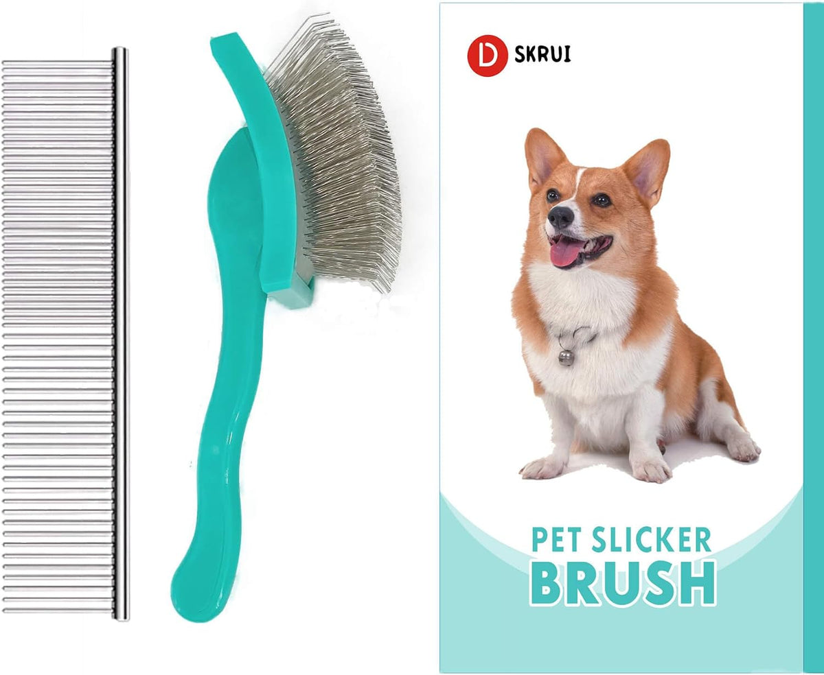 Doodle Brush for Dogs - Goldendoodle Brush with Poodle Comb - Goldendoodle Must Haves Grooming Tools - Pet Comb Value Kit Designed for Doodles, Labradoodles, Bernedoodles - Large-Extra Long Pin 31mm