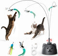 Interactive Cat Toys for Indoor Cats, 360° Automatic Spin Flying Bird Wand
