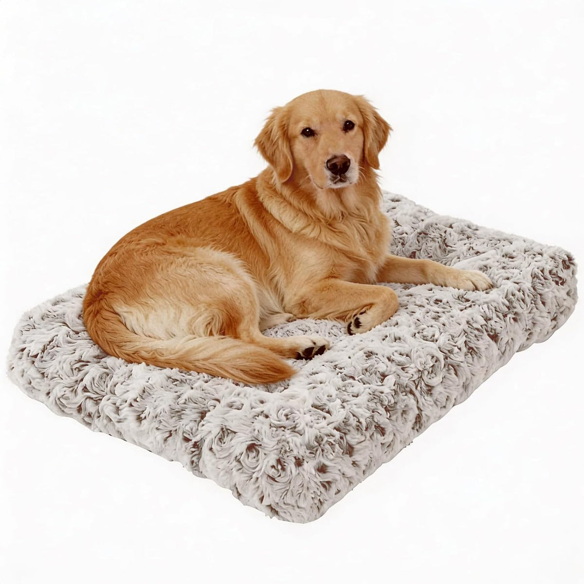Large Dog Crate Bed Mat, Washable Plush Pad for Large Breeds
