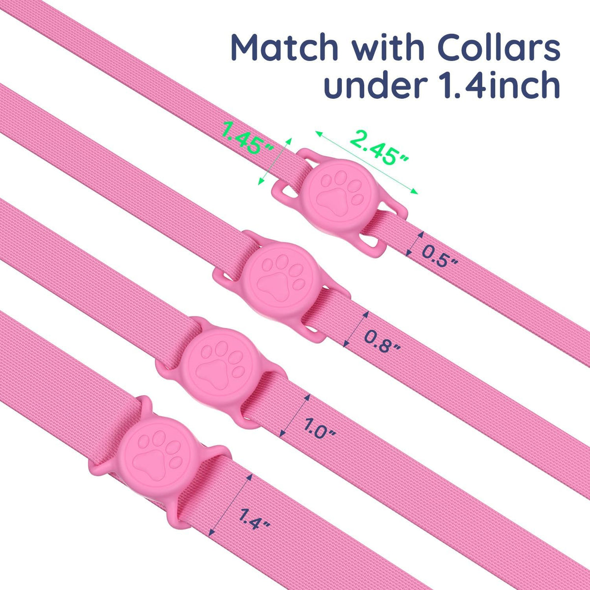 IP68 Waterproof Dog AirTag Holder for Dog Collar, Soft, Stretchy Silicone
