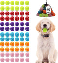 Magicorange Small Tennis Balls, 60 Pack 2 inch Tennis Balls for Dogs | Colorful Easy Catching,Playing Ball for Small Medium Breed Dogs,Bright Fluorescent Multicolor,with Mesh Bag